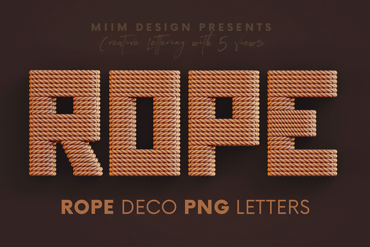 Rope Deco - 3D Lettering, a Graphic by MIIM (Photo 1 of 8)