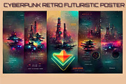 Cyberpunk retro futuristic poster, a Print Template by ZinetroN (Thumbnail 2 of 10)