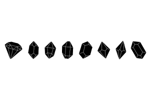 Black crystal icons. Gems of, an Object Illustration by GraphiShop