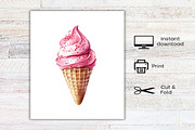 Watercolor Ice Cream Shop Clipart, an Illustration by Canvas Craft (Thumbnail 7 of 7)