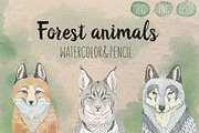 Set of 3 forest animals, an Illustration by Maria Sem (Thumbnail 1 of 3)