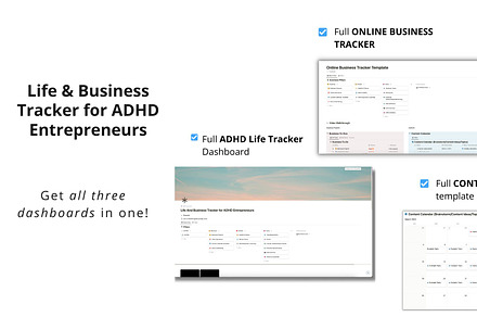 Life & Biz Tracker Notion Template, an App Template by Jenna Redfield Digital