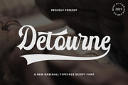Detourne - Baseball Font, a Script Font by Flawless And Co (Thumbnail 1 of 10)