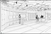 Virtual TV Studio News Set 27, an Architecture 3D Model by akerStudio (Thumbnail 3 of 49)