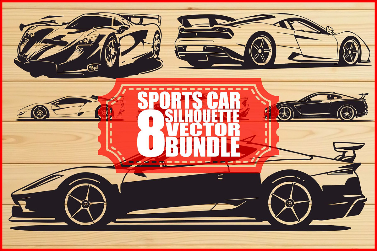 Fast Car Silhouette bundle, an Illustration by Designer_Momina (Photo 1 of 9)