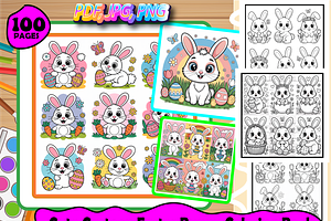 Cute Cartoon Easter Bunny Coloring, an Animal Illustration by Design Home