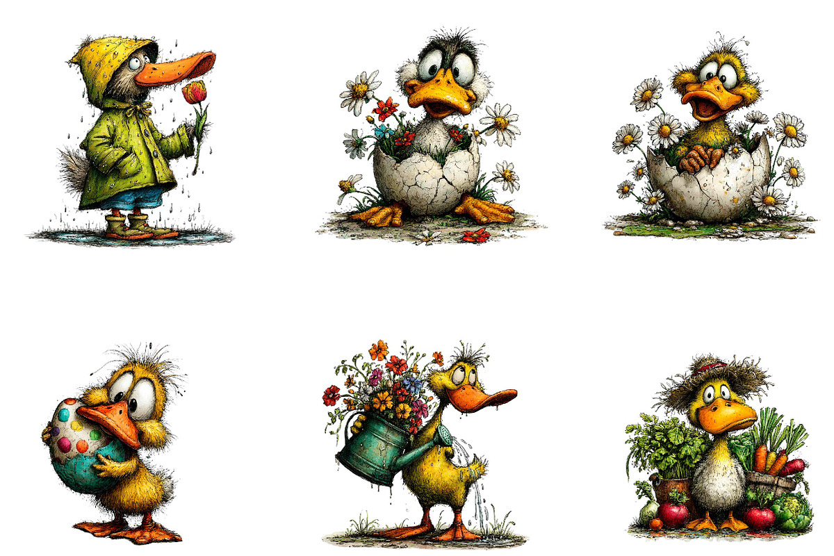 Cute spring duck clipart, an Illustration by CreationArt (Photo 6 of 7)