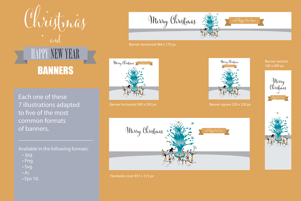 Christmas Cards and Banners Bundle, a Seasonal Illustration by ÁRTICA (Photo 10 of 19)