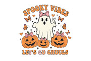 Spooky Vibes Let’s Go Ghouls, an Illustration by CraftArtStudio (Thumbnail 1 of 4)