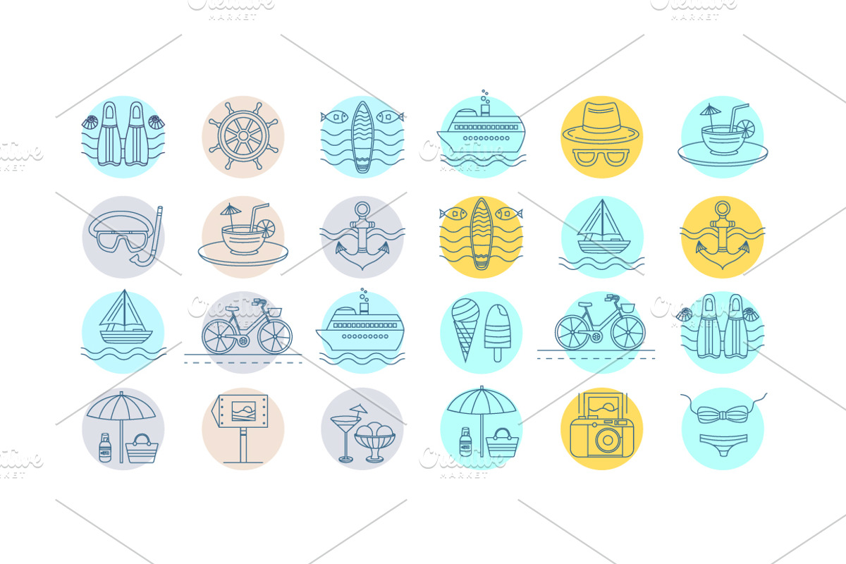Summer collection-elements, icons, a Food Illustration by Dasha Efremova (Photo 6 of 8)