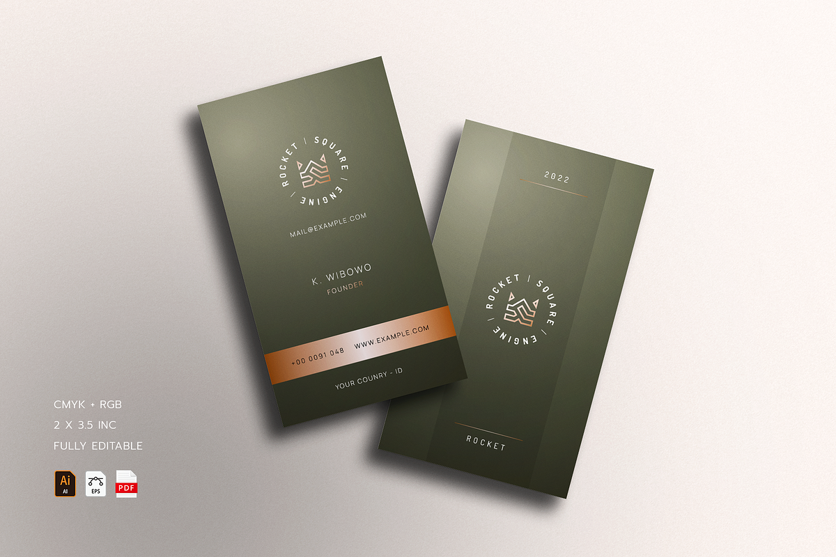 5 in 1 Vertical Luxury Business Card, a Business Card Template by Ctrl space studio (Photo 3 of 6)