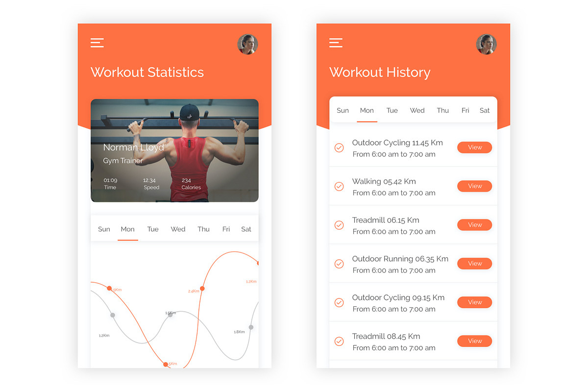 FitOn Fitness Sketch App, an UI Kit Template by themelove (Photo 6 of 9)