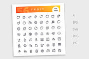 Fruit Line Icons Set, an Outline Icon by Voysla's Shop (Thumbnail 4 of 4)