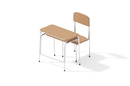 School Chair 3D Model, a Furniture 3D Model by mrfauzi