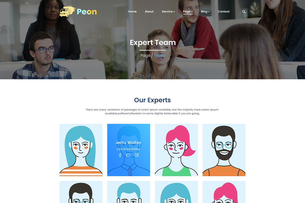 Peon - Logistic PSD Template, a Landing Page Template by Andit themes (Photo 16 of 34)