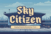 Sky Citizen - Pixelated Blackletter, a Sans Serif Font by Typia Nesia (Thumbnail 1 of 11)