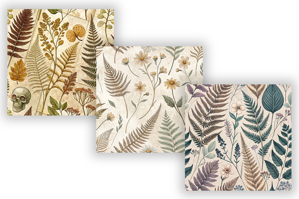 Dried Pressed Botanical Pattern, a Pattern Graphic by FloridPrintables (Photo 3 of 9)