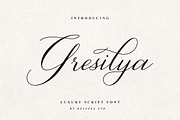 Gresilya Calligraphy Script Font, a Handwritten Font by Heinzel Std (Thumbnail 1 of 10)