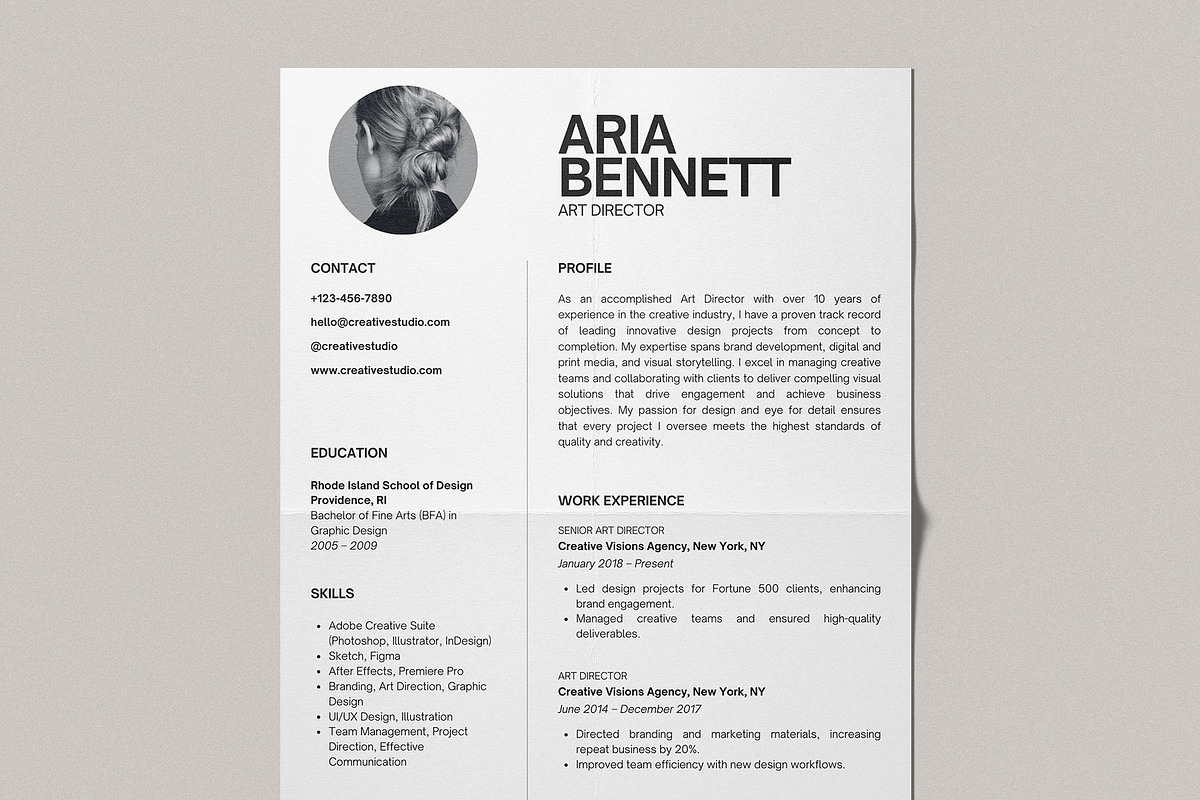 Minimalist Business Resume Template, a Resume Template by Moscovita Studio (Photo 2 of 8)