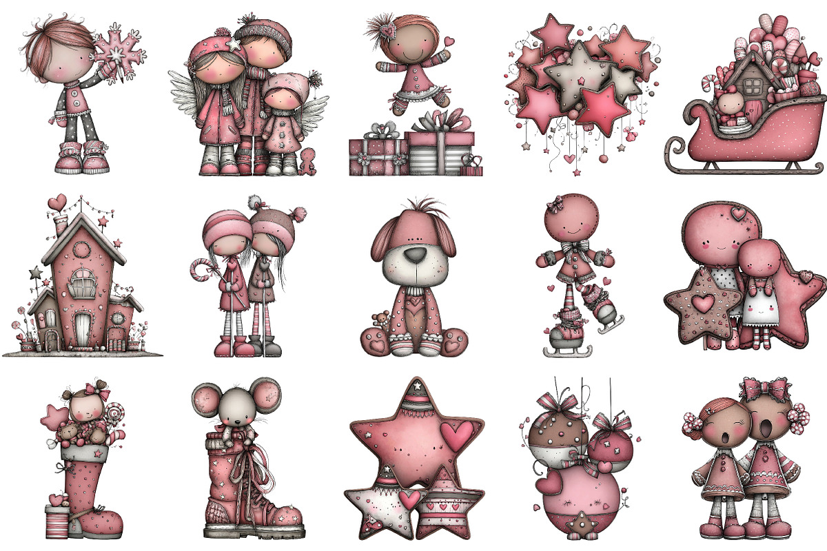 Cute Christmas Clipart, an Illustration by Pixels.Craft (Photo 5 of 5)