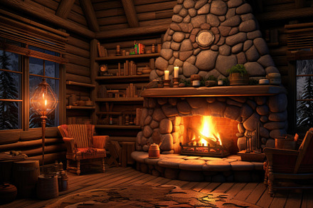 3D rendering of a log cabin in the m, a Photo by Iftikhar Alam