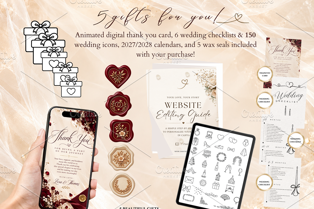 Wedding Website Template Editable, a Social Media Template by Digiteve (Photo 5 of 7)