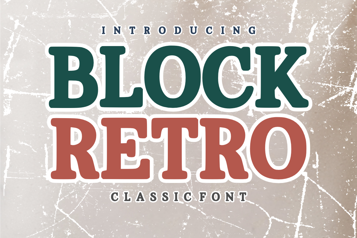 Block Retro - Classic Bold Font, a Slab Serif Font by KiddoGlyphs Studio (Photo 1 of 5)