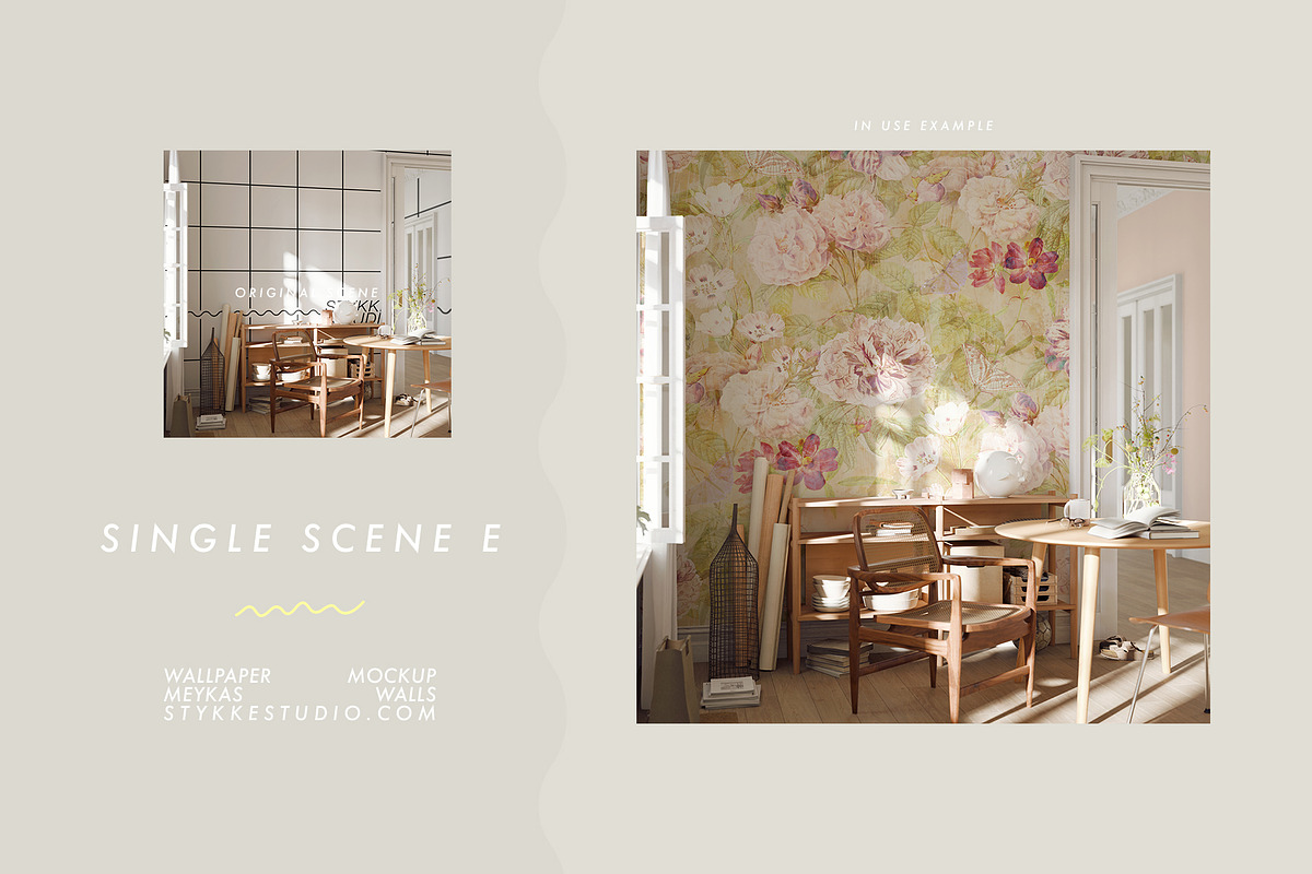 Wallpaper Mockup | MEYKA'S WALLS, a Household Mockup by Stykke Studio (Photo 8 of 11)
