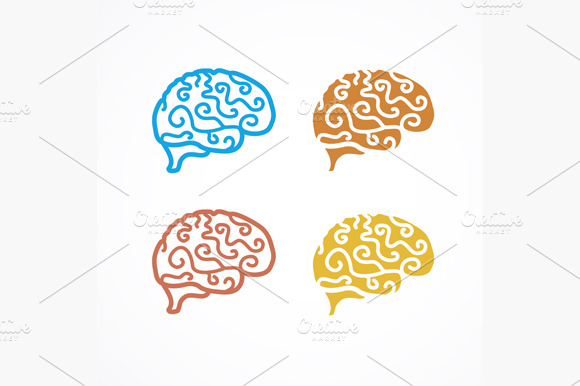 Brain Icon Set. Vector