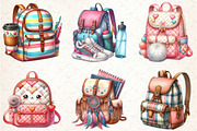 Back To School lady Bag Clipart, a Seasonal Illustration by Rose Art (Thumbnail 2 of 4)