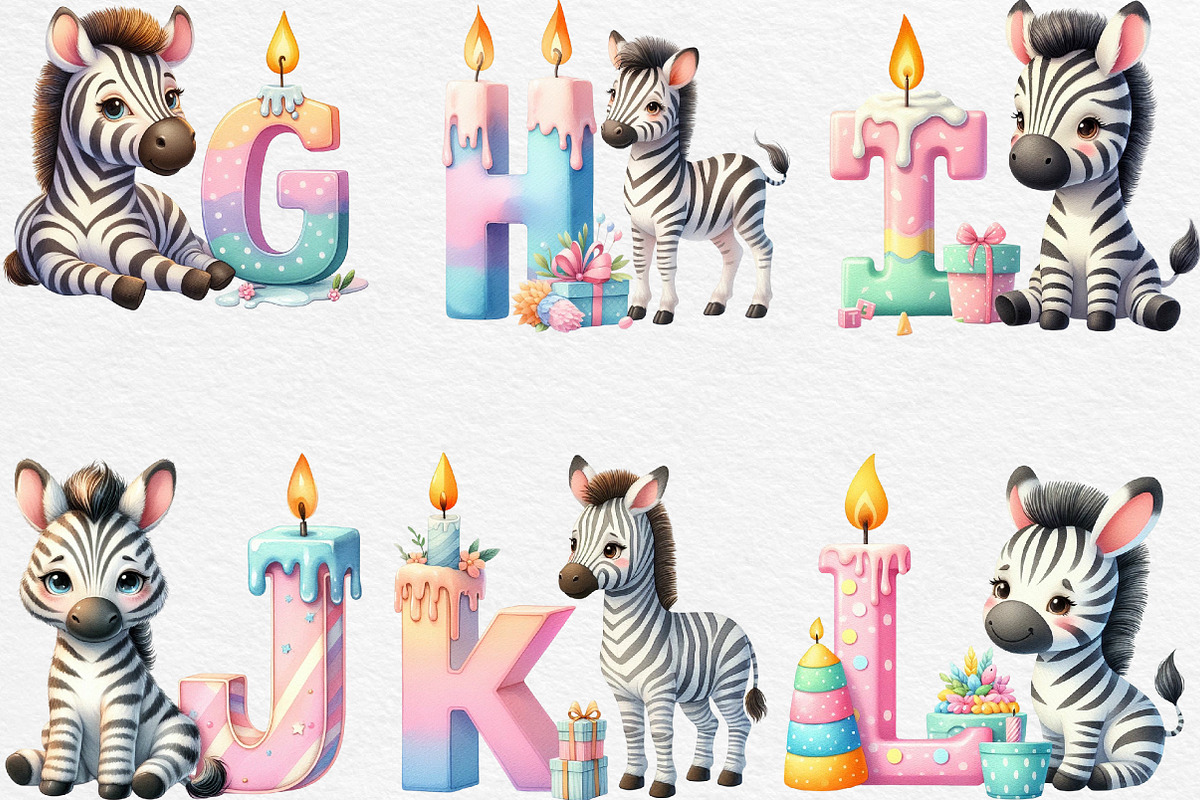 Birthday Zebra Alphabet, an Illustration by Black Bird Studio (Photo 3 of 6)