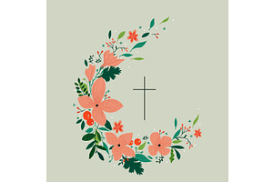 Vector drawing, Christian cross with