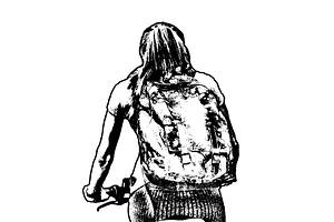 young woman cycling, a Person Illustration by DanFLCreativo