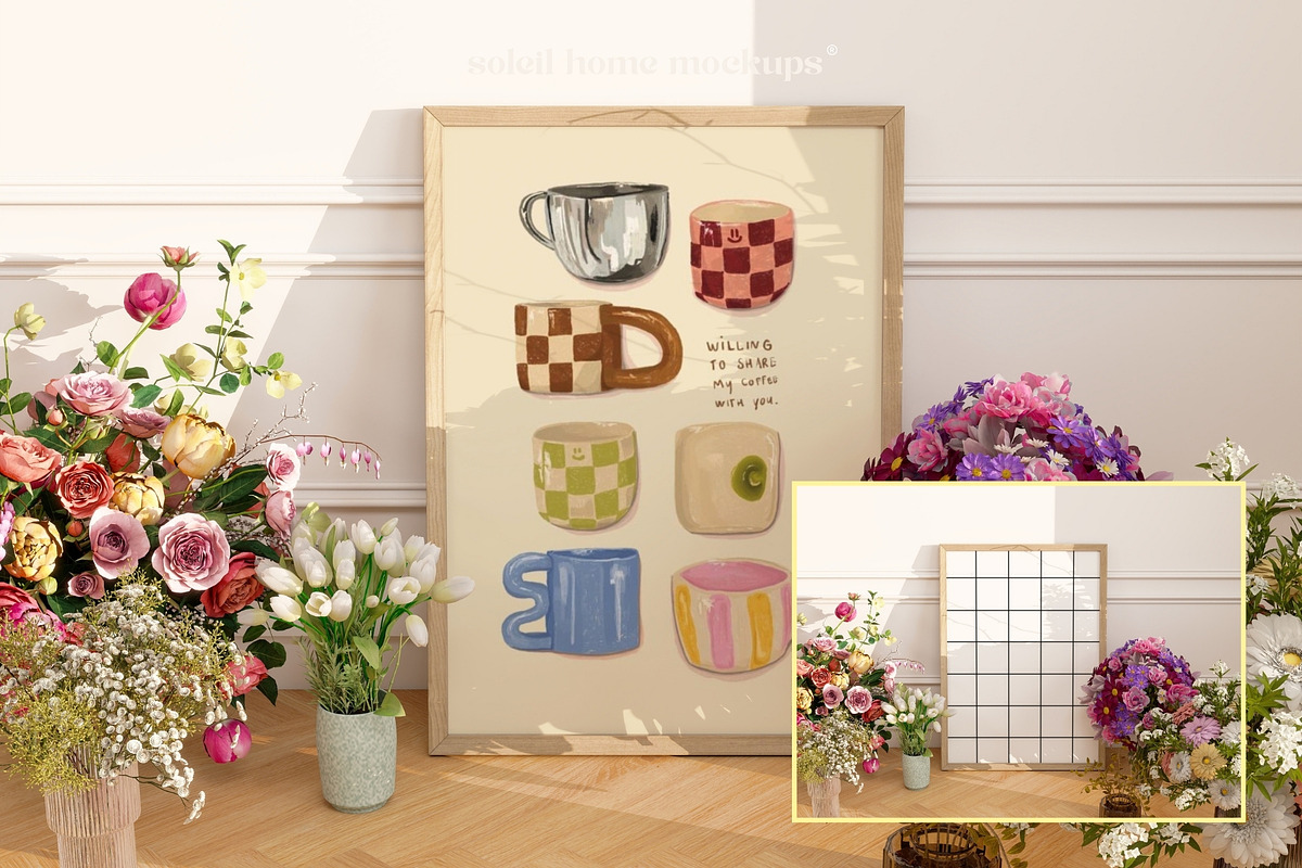 BRIDGET | Floral Frame Mockups SET, a Household Mockup by SoleilHomeMockups (Photo 6 of 12)