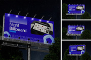 Night Billboard Mockup, an Advertising Mockup by HanaSaka_Studio (Thumbnail 1 of 5)