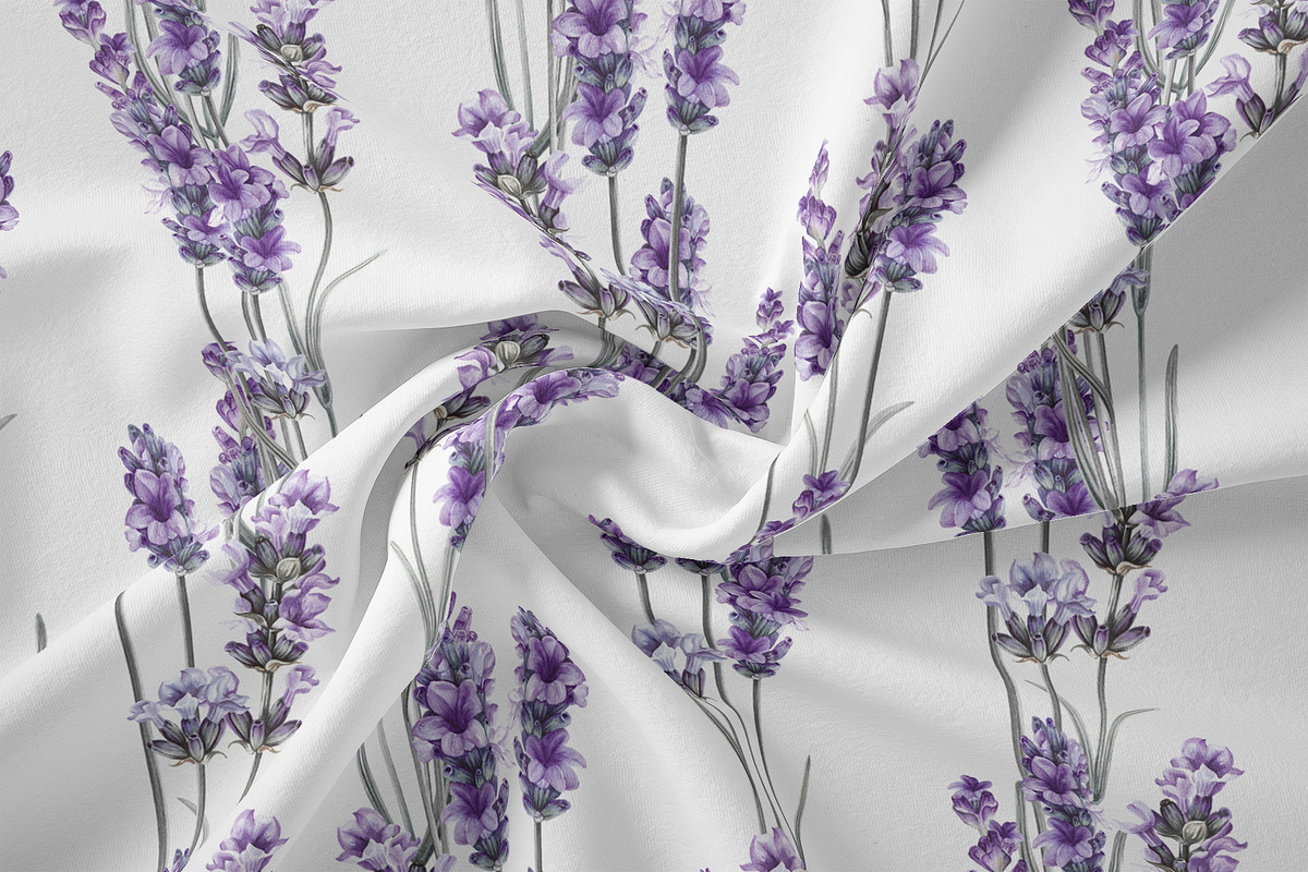 Lavender pattern.Watercolor, lineart, a Pattern Graphic by Kotkoa (Photo 6 of 8)