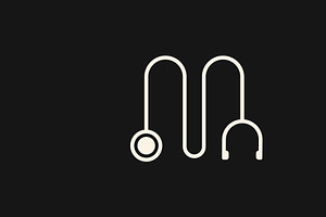 Stethoscope M Letter Logo Vector