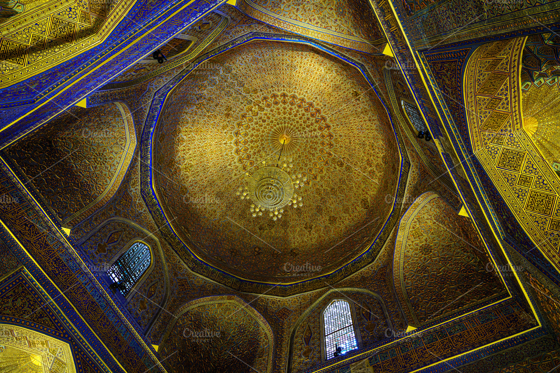 Ornament of the dome and interior of the Gur Emir mausoleum in S, an Abstract Photo by Eugene_Photo