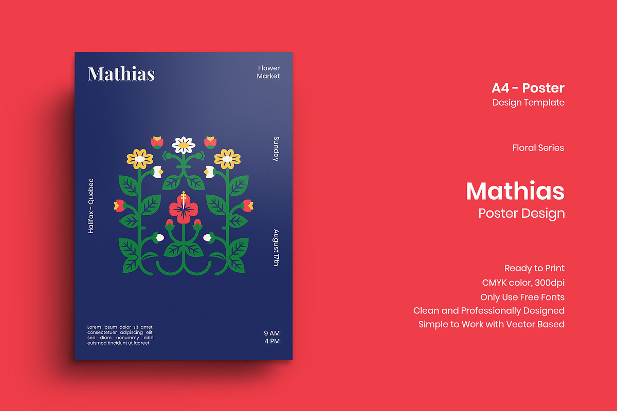 Mathias Poster Design Template, a Flyer Template by monzlab