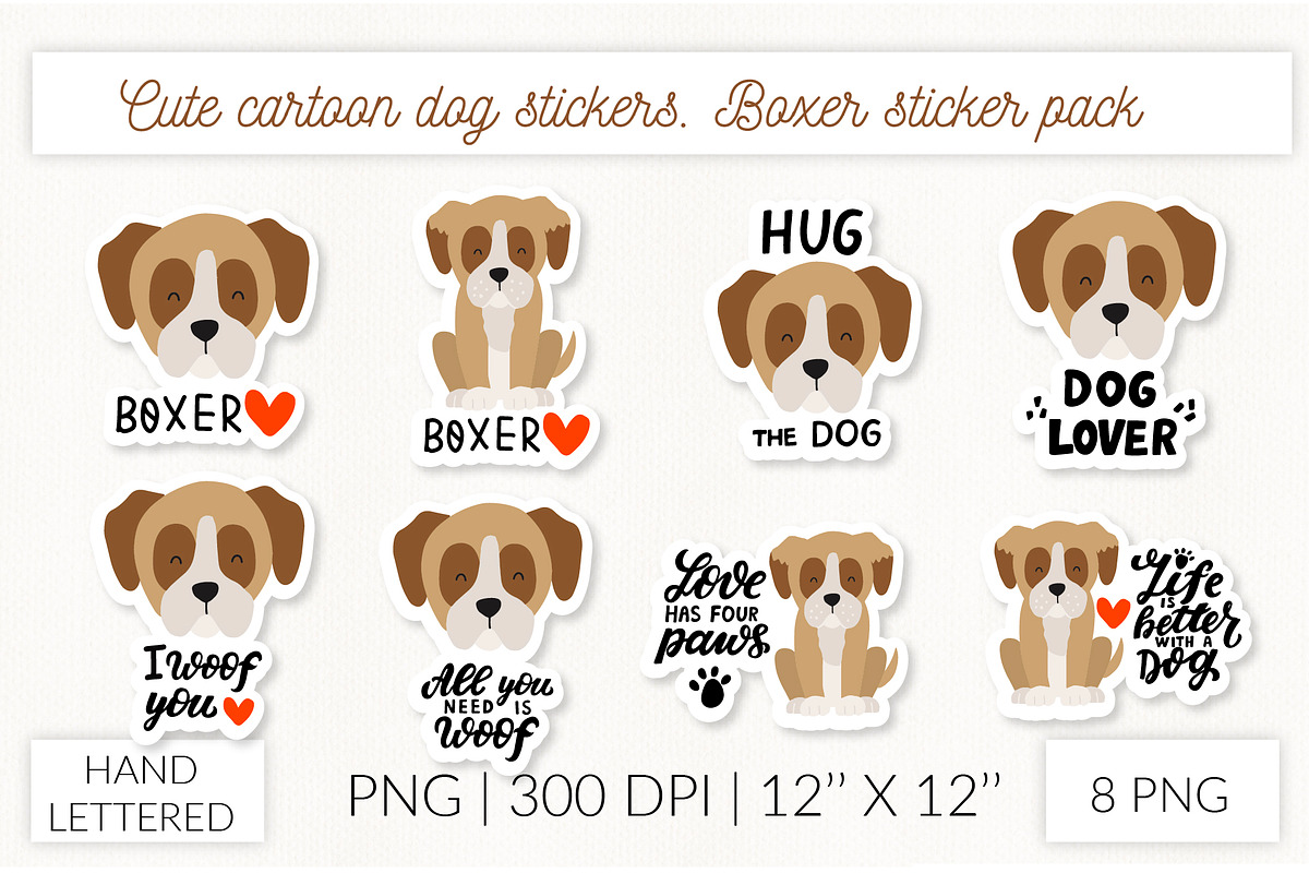 Cute dog stickers. Puppy Christmas, an Object Graphic by Let's Art (Photo 12 of 24)