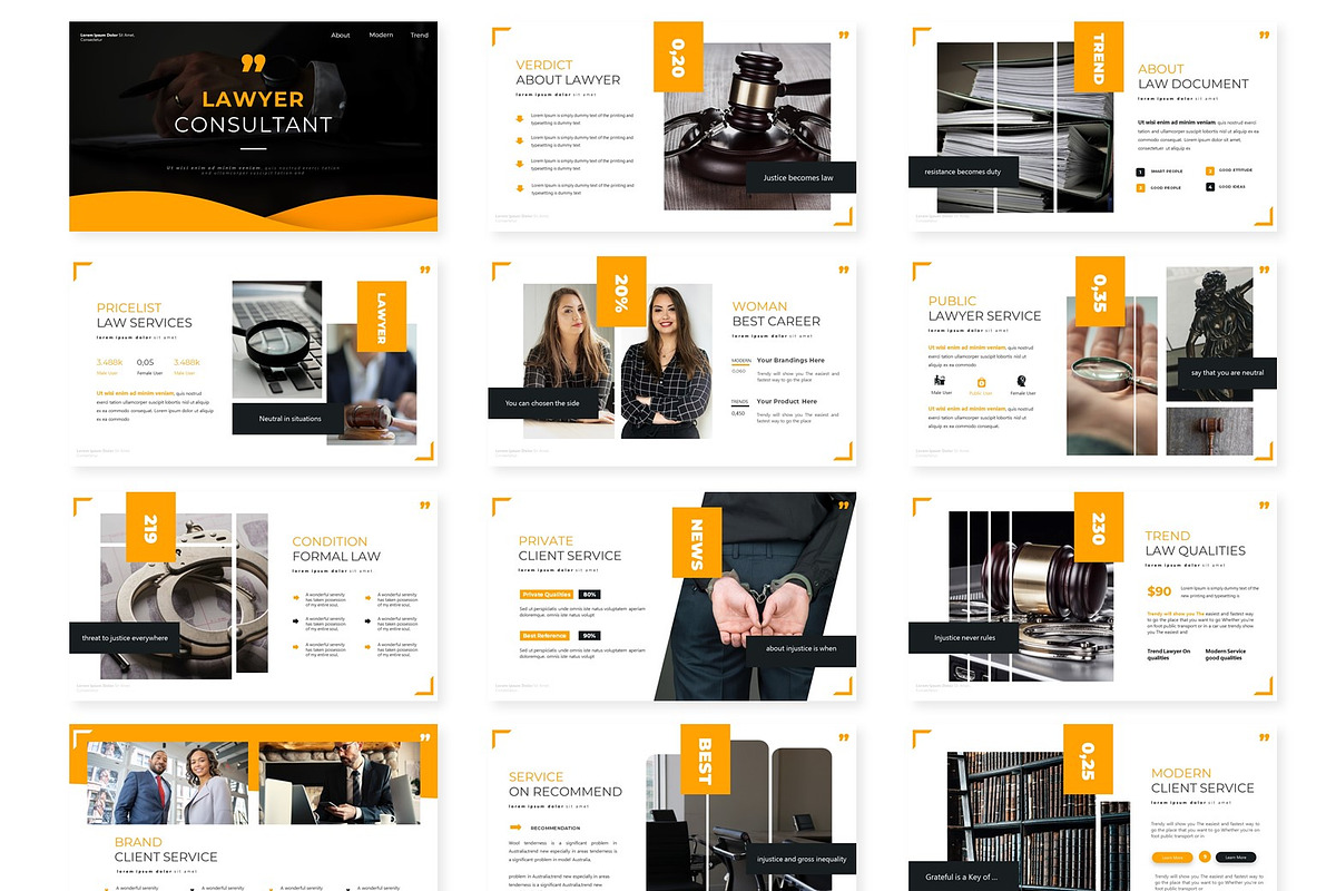 Lawyer - Powerpoint Template, a Presentation Template by AQR Studio