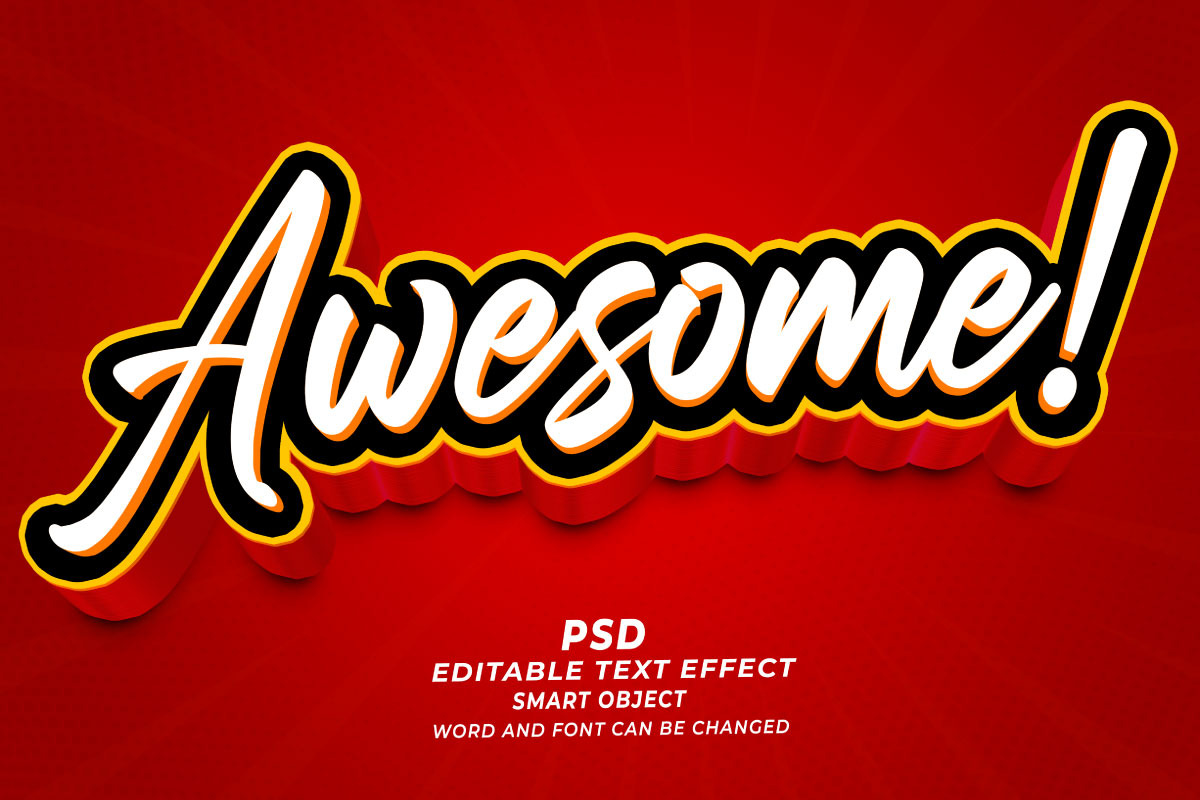 Awesome PSD 3d Editable Text Effect, a Layer Style Add-On by TrueVector ...