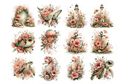 Whimsical Floral Undersea Clipart, a Seasonal Illustration by Craft Nest (Thumbnail 10 of 10)