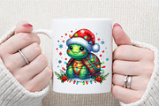 Watercolor Christmas Turtle Clipart, an Illustration by Sublimation Artist (Thumbnail 5 of 9)