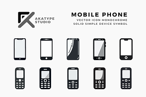 Mobile Phone Icon Vector, an Icon by Akatype Studio