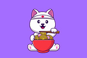 Animal Eating Ramen Noodle Cartoon, a Food Illustration by Artstorystudio (Thumbnail 3 of 5)
