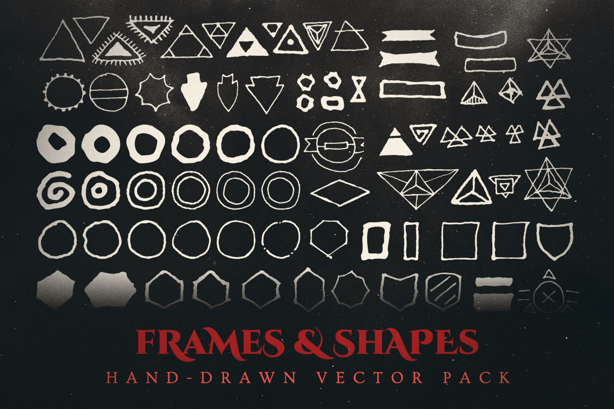 Esoteric Frames & Shapes Vector Pack, an Illustration by Jeff Finley