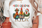 Merry Christmas, Funny Roosters PNG, an Illustration by Libby Wishes (Thumbnail 5 of 8)