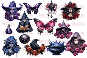 Gothic Witches Collection Clipart