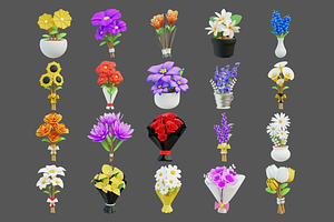 3D Beautiful Flower Collection